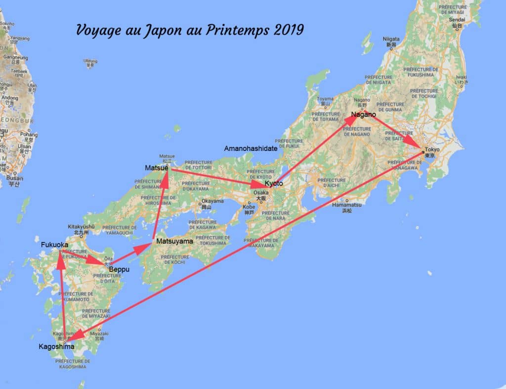 Itinéraire printemps 2019 Ohayô Japon